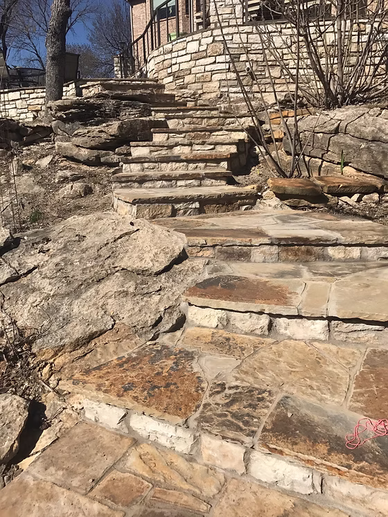 Stone step construction by S&S Solutions in North Texas